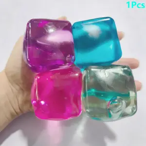 Ice Cube Stress Ball, 1/4 Pack Stress Relief Toys, Slow Bounce Squeeze, Pressure Release, Office Desk Toy, Perfect Gift for Holidays and Parties