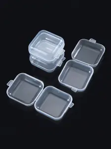 5pcs Mini 3.5cm Portable Storage Containers, Durable Plastic Organizers, Compact Pill Holder & Jewelry Organizer, Space-Saving for Earrings, Rings, and More