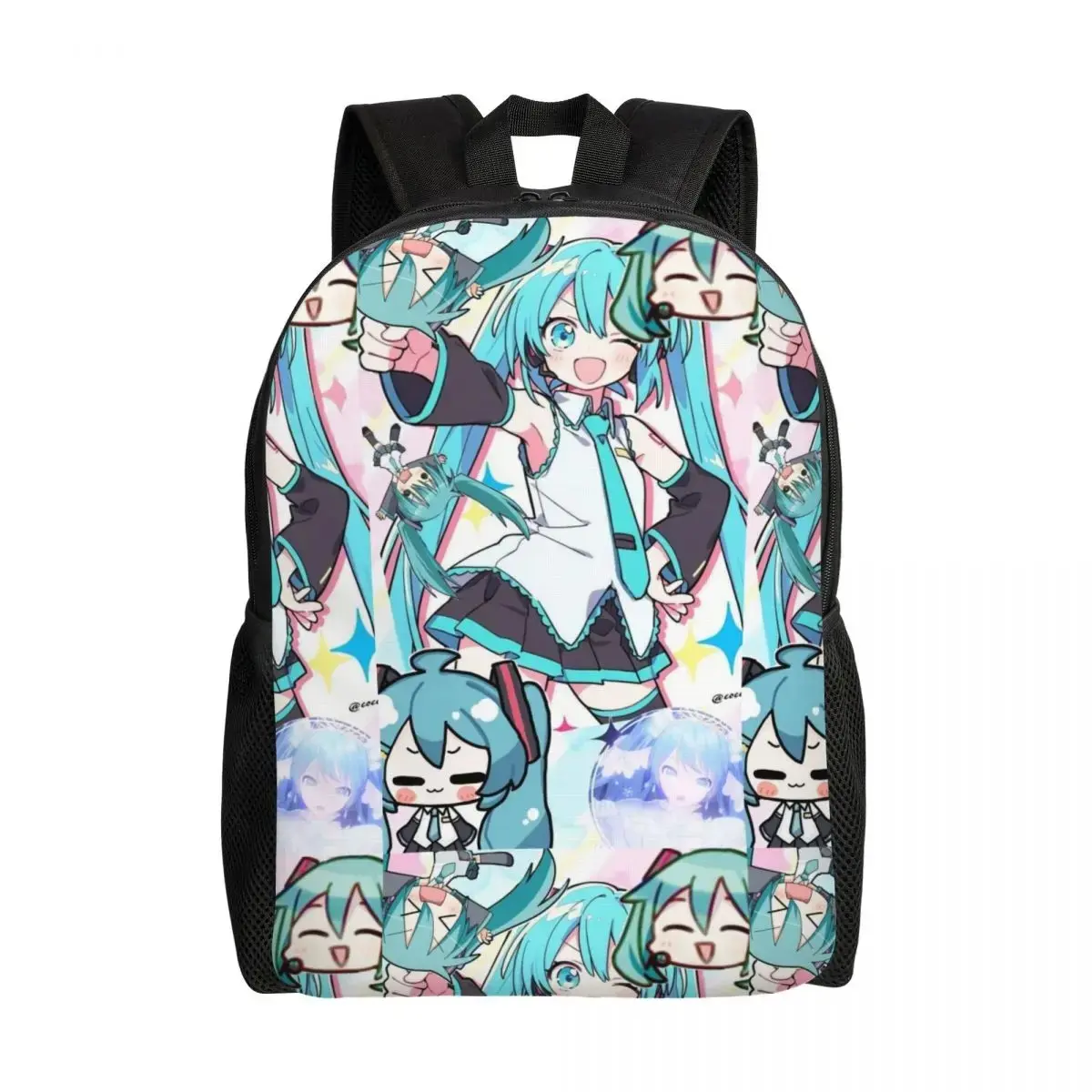 Hatsune Miku Cartoon Laptop Backpack – Stylish Unisex Schoolbag for College and Other Students; Anime-Themed Backpack