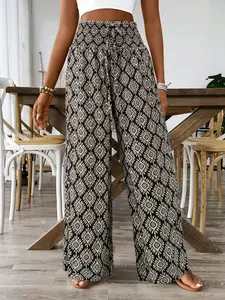 Printed Wide Leg Pants