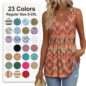 Womens Tank Tops 2025 Flowy Peplum Tops (Size Up 1-2 for Oversized Look) for Women Dressy Sleeveless V Neck Babydoll Tank Tops Fabric Stretchy tank tops summer tops Polyester Polyester