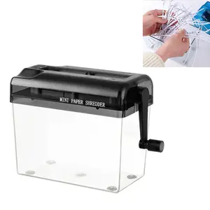 Hand Crank Paper Shredder, Mini Portable Card Shredder for Office Use, Compact and Lightweight Design, Ideal for Document Security