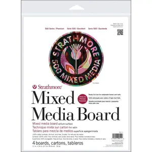 Pro-Art (564-11 500 Series Mixed Media Board, Vellum, 11"x14", 4 Sheets