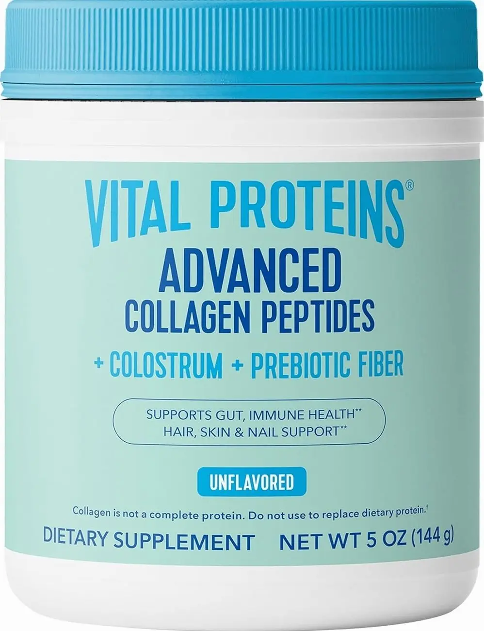 Advanced Collagen + Colostrum + Prebiotic Fiber, 5oz | VERISOL® Collagen Peptides, Supports Gut & Immune Health, Hair Skin & Nails, Colostrum & Prebiotic Fiber, 16 Servings