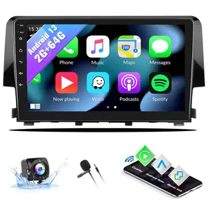Android 13 Car Stereo Radio for Honda Civic 2016 2017 2018 2019 2020 with Wireless CarPlay Android Auto Mirror Link 2G+64G with Bluetooth FM GPS Navigation WiFi HiFi SWC