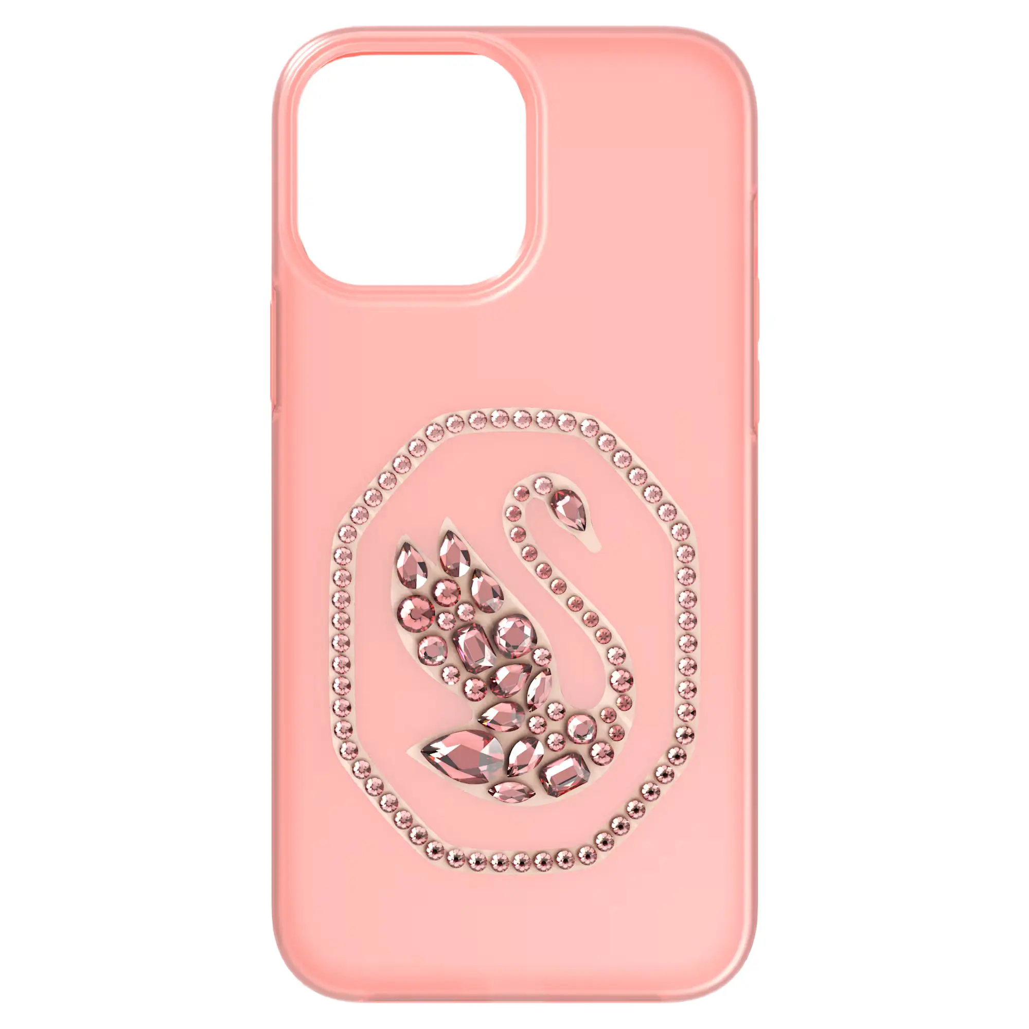Swarovski Swan Smartphone Case - Pale Pink Protector Cover for iPhone 13 Pro Max Cellphone Devices, Fashion Accessories (5625640), Casing