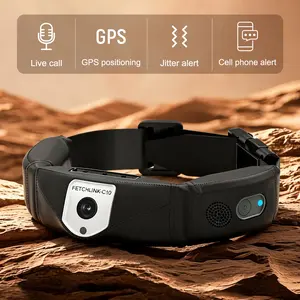Flycloud C10 Black GPS Pet Collar - Large Size | Voice Calling & Recall, Geo-Fence Alerts, App Live Monitoring | Remote Finding, Activity & Behavior Training