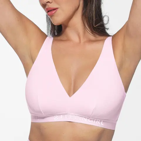 FeelinGirl #live Comfort Modal Rib Bra Seamless No Underwire flexible Straps Full Coverage Everyday Bras