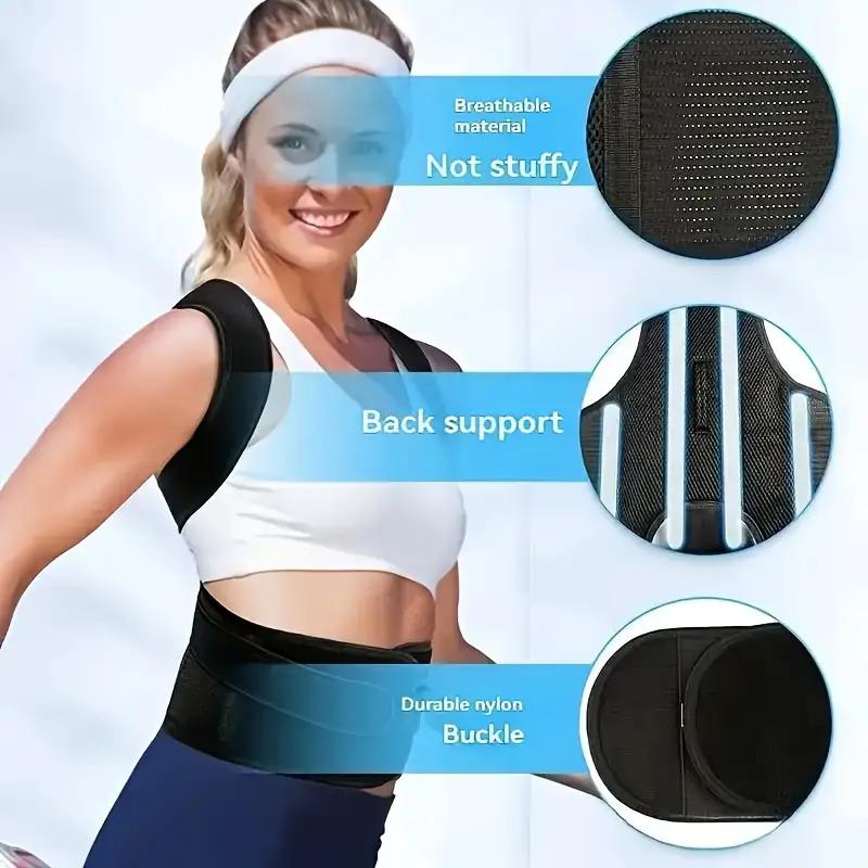 OLLAS Adjustable Back Support for Men & Women |   Upper and Lower Back Stabilization with Waist Stability, Breathable Mesh Design |   Casual Posture Corrector