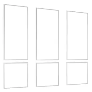 VEVOR Wall Molding 3 Pack, Wainscoting Panels Kit, Lightweight Paintable Polystyrene, Easy to Install, Waterproof Accent Wall Trim for Interior Decor Living Room, Bedroom, White (24x54 + 24x24 in)