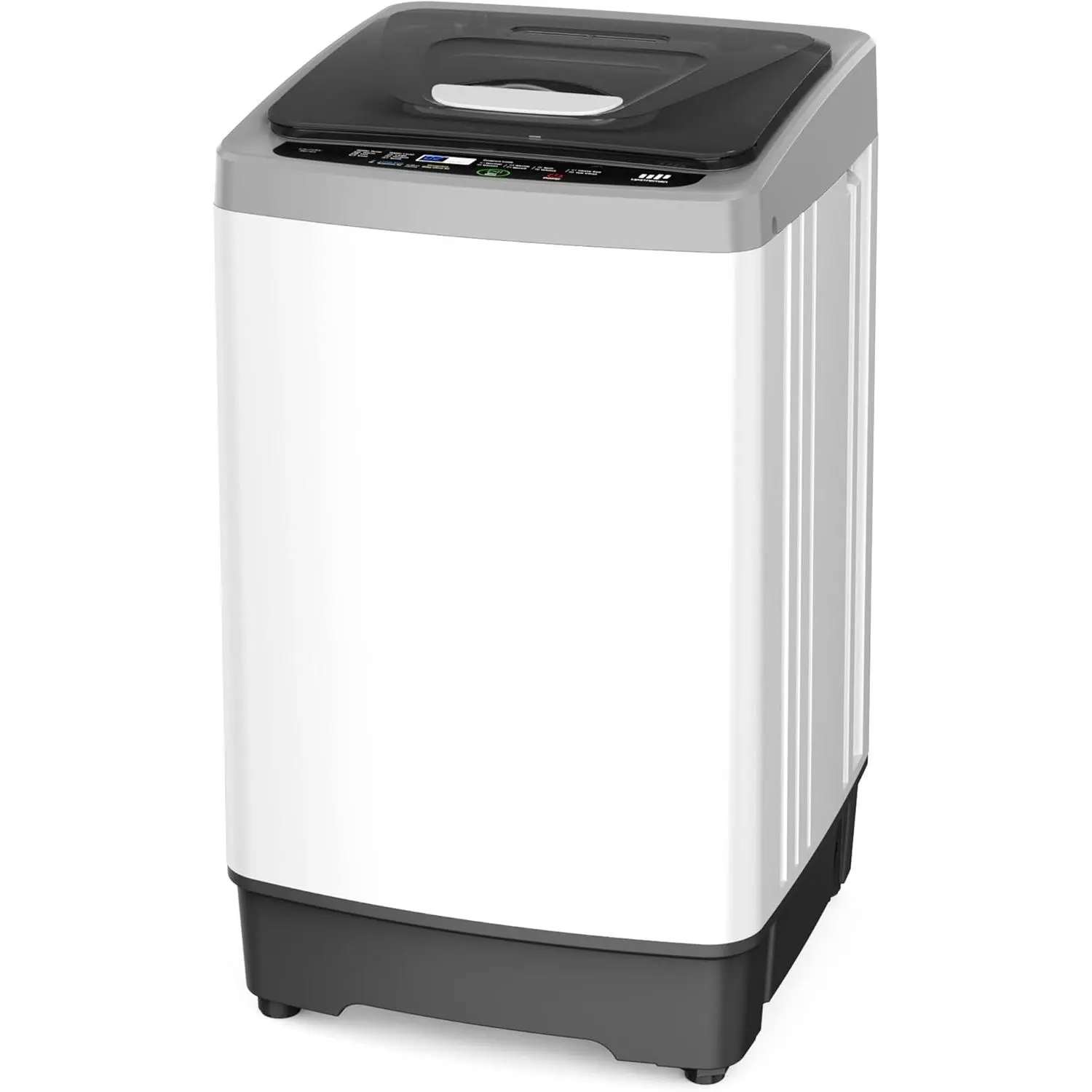 Upstreman Fully Automatic Compact Portable Washing Machine - 10 lbs/1.38 cu ft Mini Unit with Spin Dryer, Hot-Cold Inlets, Wheels, 8 Programs, 24H Delay, Stainless Steel, Adapter, Push Button, Child Lock (White-WM138) for Apartment