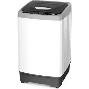 Upstreman Small Portable Washing Machine, 10 lbs 1.38 cu ft Compact Mini Clothes Washer and Spin Dryer, Hot Cold Inlets, Wheels, 8 Programs, 24H Delays, Fully Automatic for Apartment, RV, Dorm, White-WM138