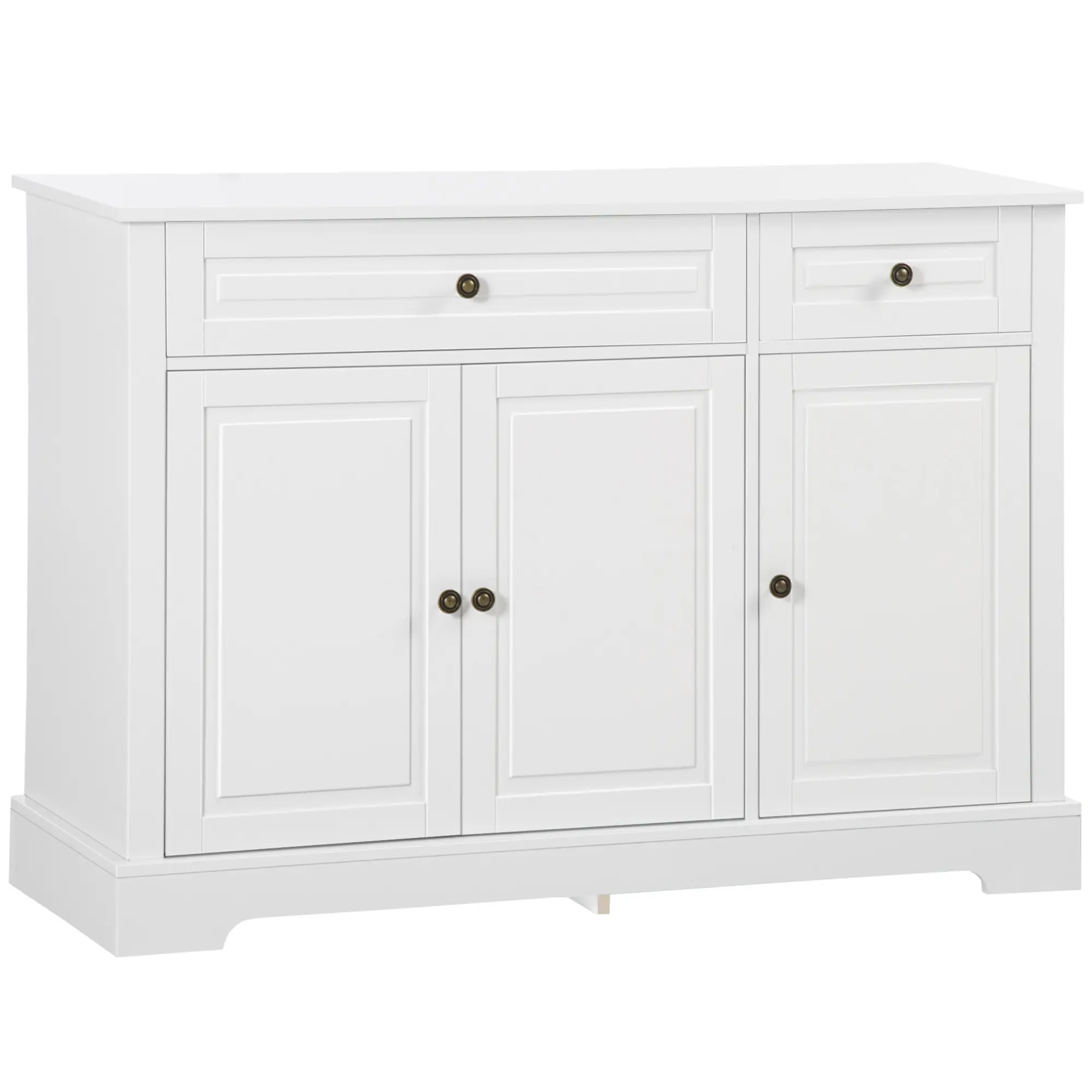 HOMCOM Sideboard Buffet Cabinet, Modern Accent Cabinet with 2 Drawers and Adjustable Shelves, Entryway Cabinet, Gray
