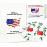 STICQUE Portable 2026 US Citizenship Learning Flashcards (1 Set, Flashcards for Studying) - 128 Official Questions & 128 Q&A, Civics, English Literacy, English-Spanish Booklet, Durable Card Stock, Safe Material, Compact Travel Prep, Solo Study Ready