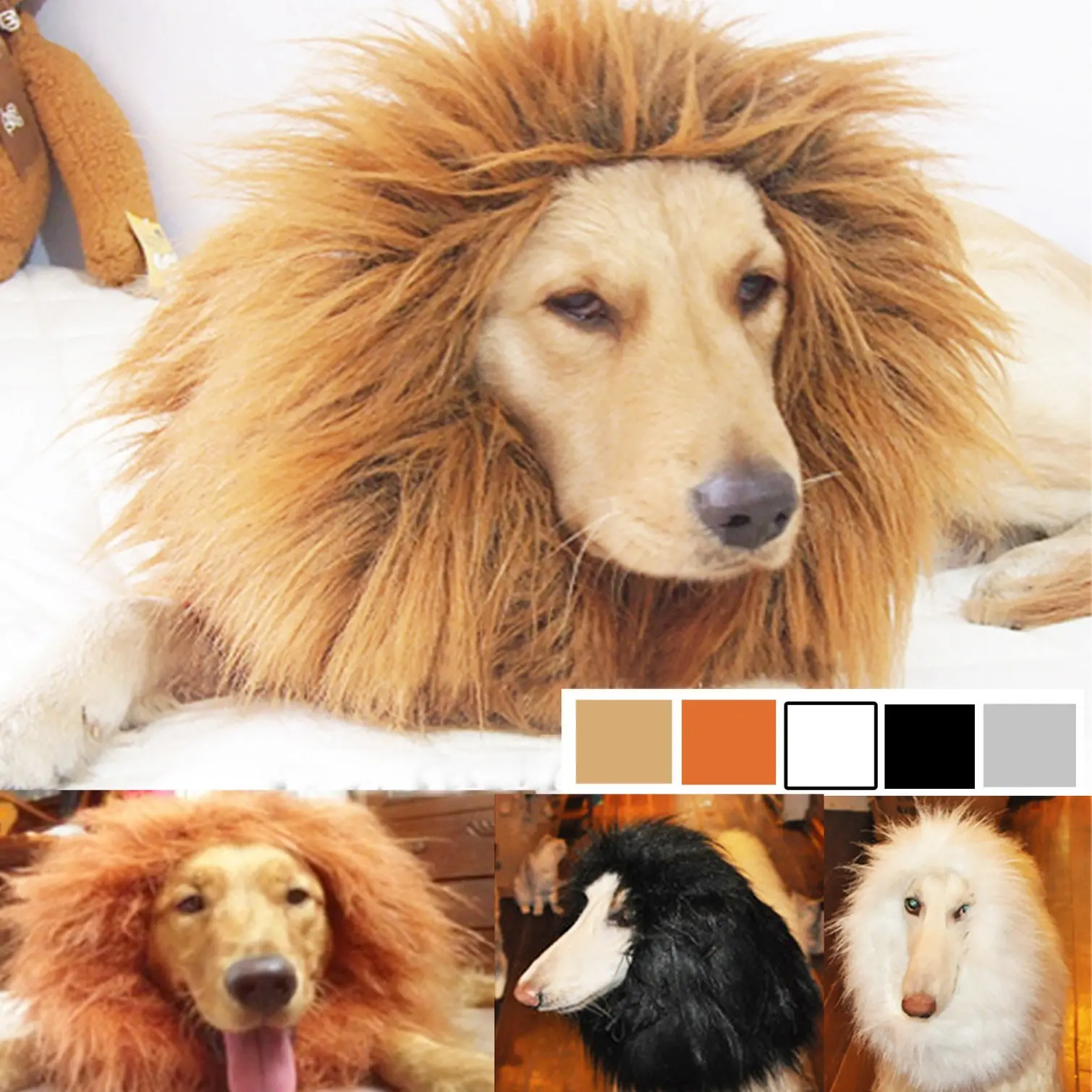 TESSVEYA Pet Wig for Dogs - Funny DIY Dog Wig for Halloween, Christmas, Parties, Festivals - Suitable for Small, Medium, and Large Dogs - Hand-Sewn, Durable, and Washable - Perfect Pet Gift