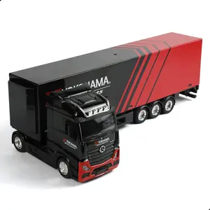 1/43 Scale European Style Semi Truck with Transport Container Die-Cast Model – Heavy Duty Box Trailer Tractor Set, Collectible Vehicle Gift for Adults
