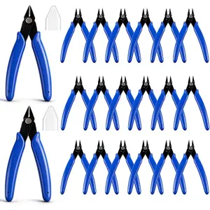 20 count 5 Inch  Flush Cutters Precision Wire Cutters Diagonal Side Cutters Nippers  Zip Tie  with Plastic Protective Caps for  Making, Soft Copper Wire,Heating Wire