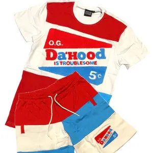 Effectus Clothing O.G. Da’ Hood Is Troublesome Short Set  Color: Red, White, Blue  Cut and Sew
