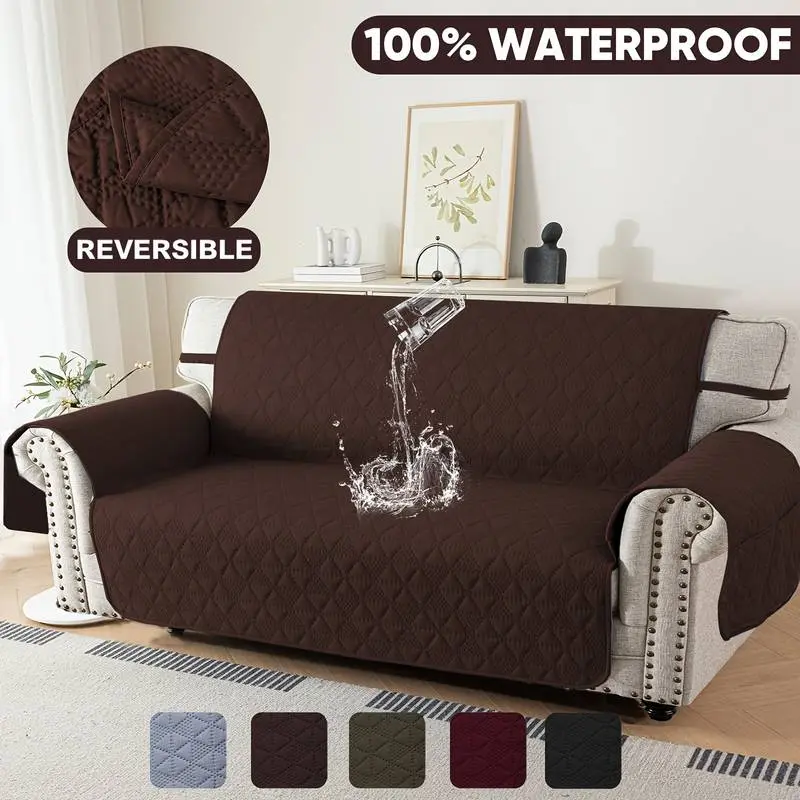 Lavishcover Quilted Pet Sofa Protector Cover, 3/4 Seater Reversible Waterproof Nonslip Washable Couch Cover, Lounge Slipcover for Living Room Home Decor, Reversible Couch Cover, Waterproof Sofa Cover