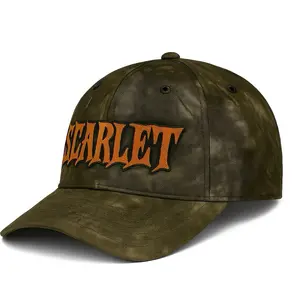 Lambda “Scarlet” Camo Cap Orange Embroidery - Camouflage Design with Scarlet Logo