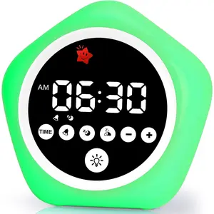 Kids Alarm Clock Ok to Wake Clock with Green Light Red Light Toddler Sleep Training Clock for Children