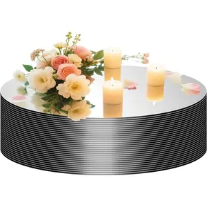 30PCS Round Mirrors for Centerpieces for Tables, 6" Circle Flat Mirrors Trays Plates for Centerpieces for Table Decorations, Circle Mirror Candle Plates fo