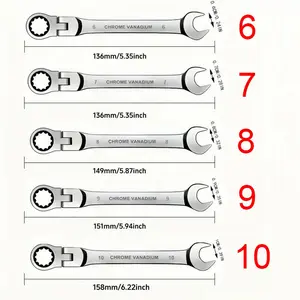 Adjustable Ratchet Wrench Set, Multifunctional Metric Double Ended Wrench, Ratcheting Wrench Set, Multipurpose Hand Tool for Auto & DIY Repair