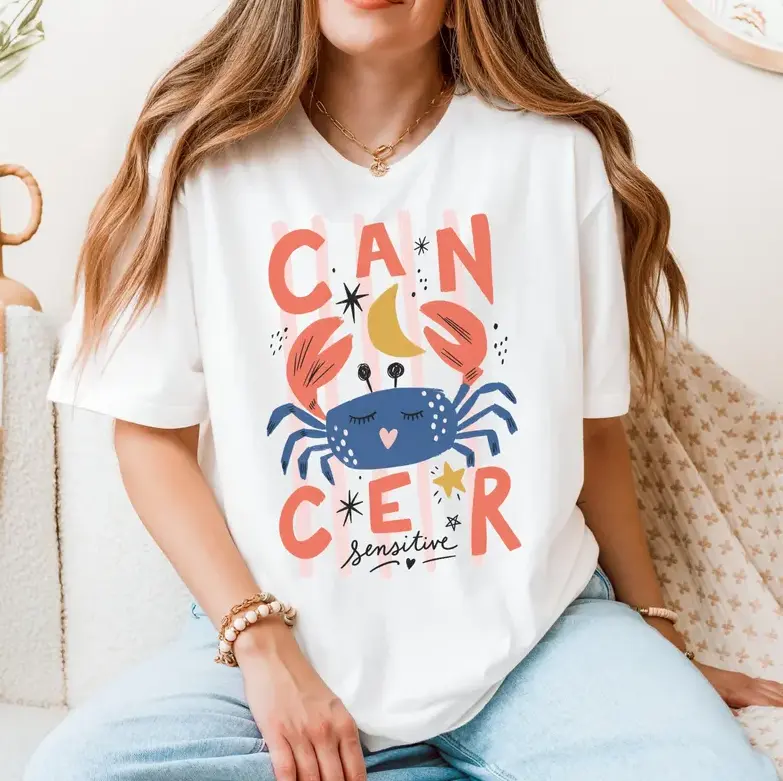 Cancer Zodiac Tee & Sweatshirt | Cute Cancer Astrology Shirt | Crab Zodiac Gift | Horoscope Lover Tee | Celestial Zodiac Apparel