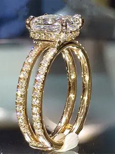 1 PC Fashion Cubic Zirconia Solitaire Ring For Women Elegant Glittering Ring For Valentine's Day Gift Wedding Engagement Party Jewelry Bridal Engagement Ring