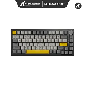 ATTACK SHARK x AJAZZ AK820 75% Wired Gasket Mechanical Gaming Keyboard with Volume Knob - South Facing LED - PBT Keycaps - Programmable RGB Hot Swap Keyboard