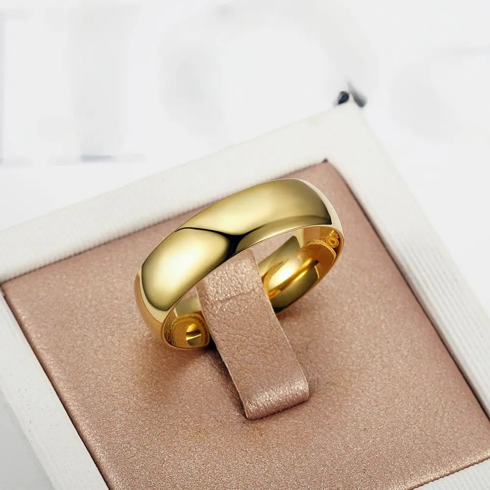 Unisex Simple Engagement Rings - Solid-Color Smooth Non-Tarnish Stainless Steel Jewelry, Men's Accessories for Adult Daily Casual Wear, Boyfriend Gifts