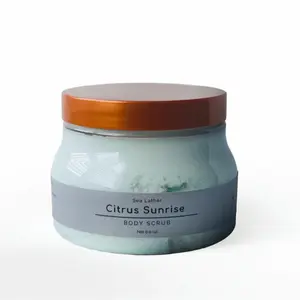Citrus Sunrise Sea Salt Body Scrub with Eucalyptus & Mint - Exfoliating, Moisturizing, Nourishing, Softening