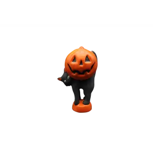 Cat-O-Lantern Ceramic Figurine Halloween Decor