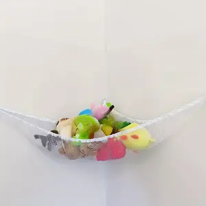 Hollow Out Design Toy Storage Hammock,Wall Corner Mesh Toy Net Toy Storage Organizer, Home Hanging Organiser for Cozy Bedroom