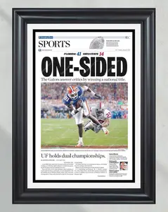 2006 Florida Gators NCAA College Football National Champions 'ONE-SIDED' No Frame Front Page Newspaper