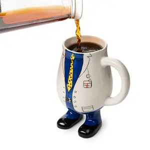 GUTE Doctor's Dr. Mug Hand Painted - Professional Year Round Gift, 6" High Warm Season Cup, Cute Tumbler Coffe, Tea and Water - For Doctor, Surgeon, Nurse, Medical Student Birthday, Graduation - 14oz