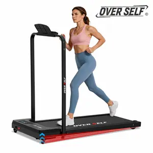 OVER SELF 2-in-1 Incline Walking Pad Treadmill with Handrail, 0–6% Adjustable Incline, Foldable Under Desk Treadmill for Home Office, for Plus-size and tall People, 6.2 MPH, 300 lbs Capacity, Remote Control & Wheels, Summervibes