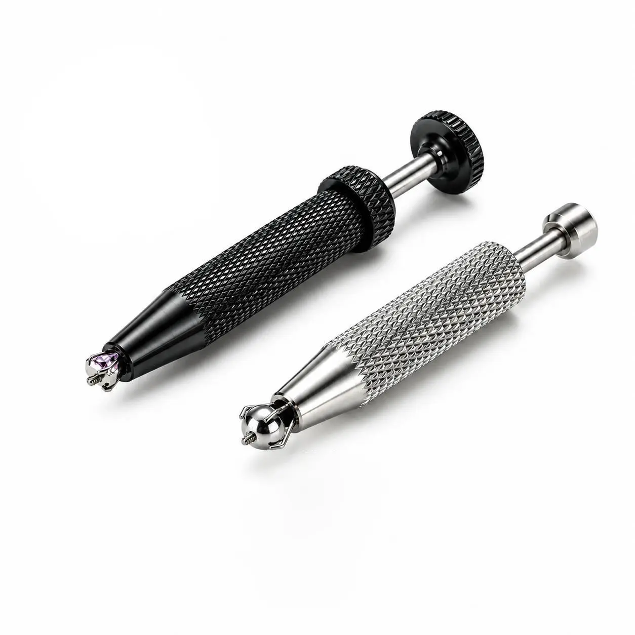KUTLAN 2Pcs Piercing Ball Grabber Tool for Changing Jewelry,  Flat Claw Earring Applicator Internally Threaded Hugging Claw Piercing Grabber Tool
