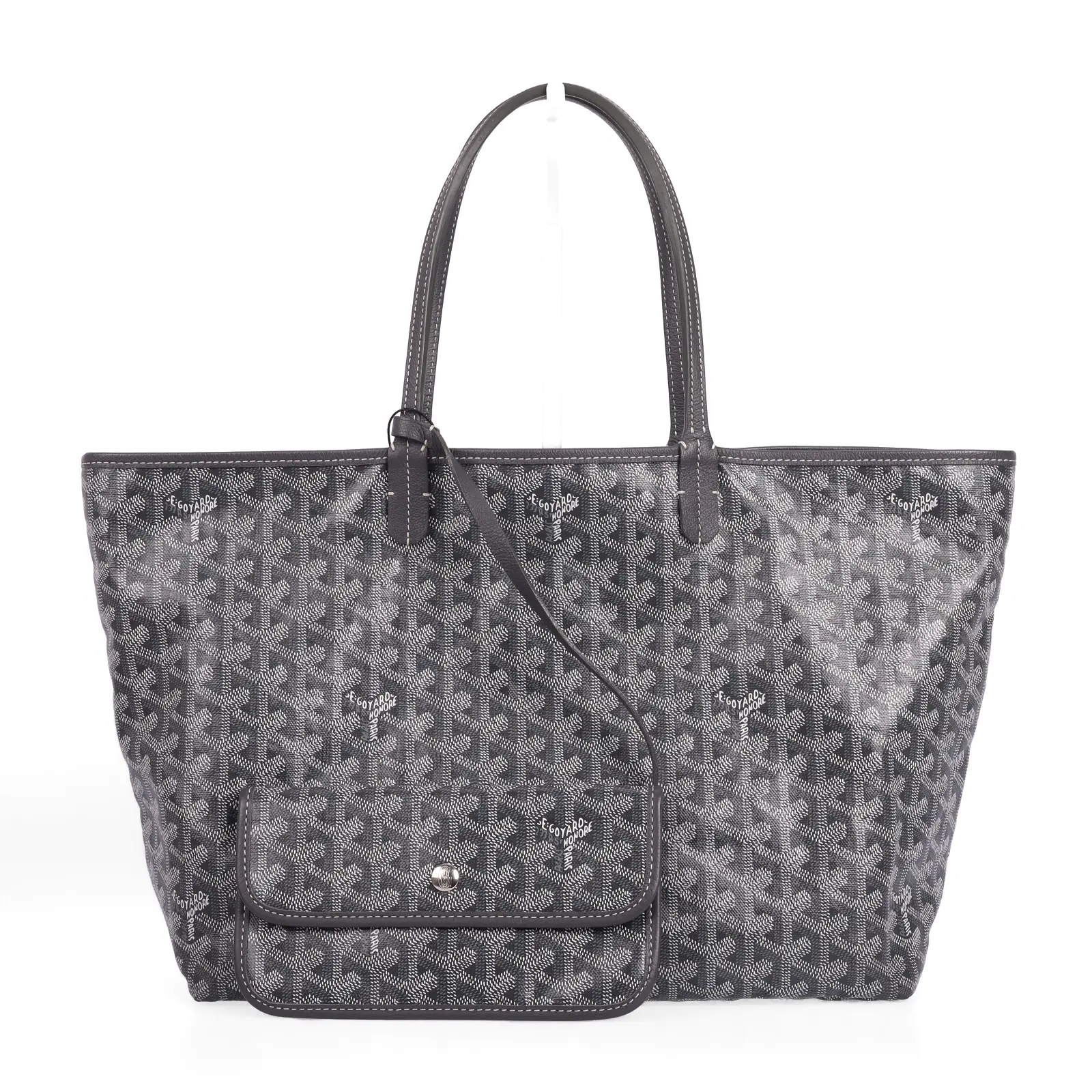 Pre-owned Goyard Coated Canvas Shoulder Bags Saint Louis Grey 25254574