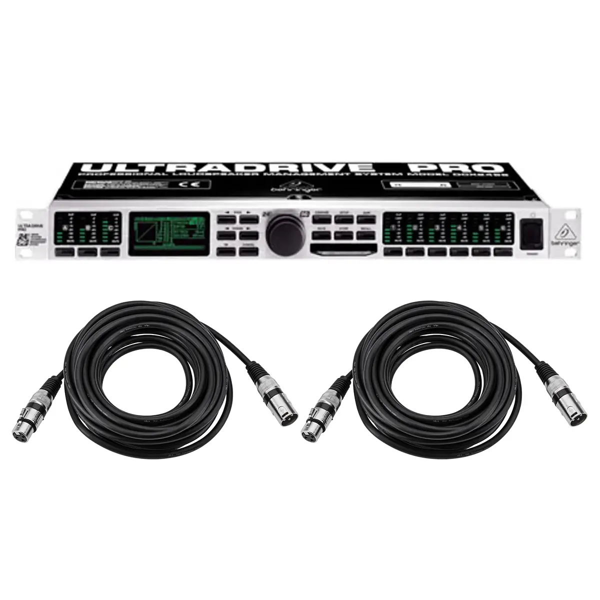 Behringer DCX2496 Ultra High-Precision Digital 24-Bit/96 kHz Loudspeaker Management System- WITH 2x H&A Value Series XLR M to F Professional Microphone Cable - 25'