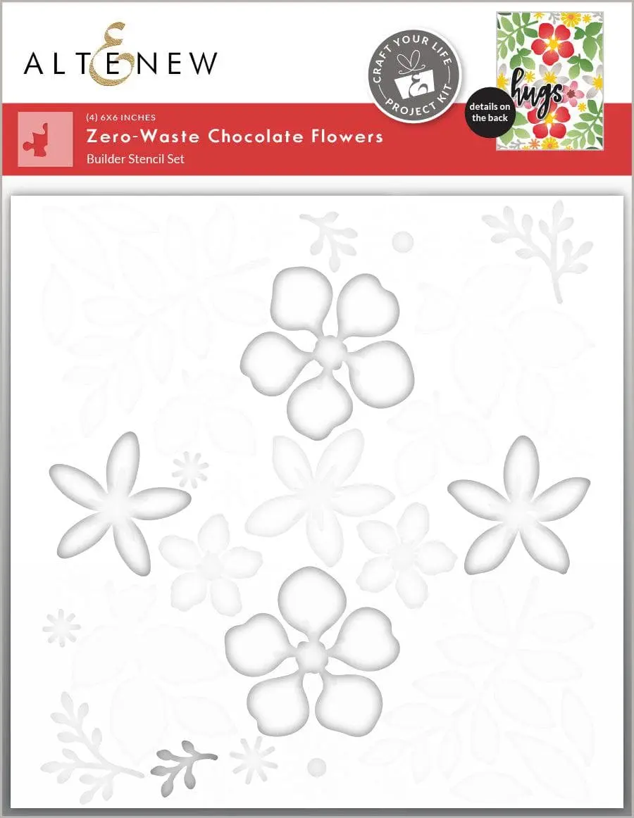 Craft Your Life Project Kit: Chocolate Flowers Builder Stencil Set (4 in 1)