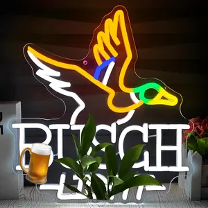 Flying Duck Beer Neon Sign Light For Home Bar Pub Man Cave Party Shop Store Recreation Room Home Room Garage Wall Windows Display Handcraft Artwork Gift