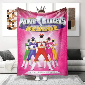 Ultra-Soft Flannel Printed Woolen Blanket, Power Rangers Lightspeed Rescue Design, Perfect Anniversary/birthday/christmas Gift