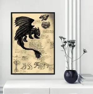 How to Train Your Dragon Poster, How to Train Your Dragon Wall Art, Toothless Poster, Vintage Toothless Poster, Animal Wall Print