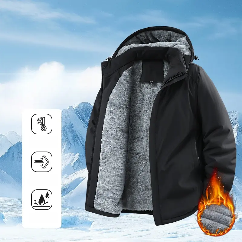 Everyday Outdoor Casual Wear - Black Jacket with KAN Functionality for Everyday Use - Medium Size, Comfortable and Stylish Coats Menswear western outfit jackets zip jackets heated jacket Winter Clothing Solid Zip Front