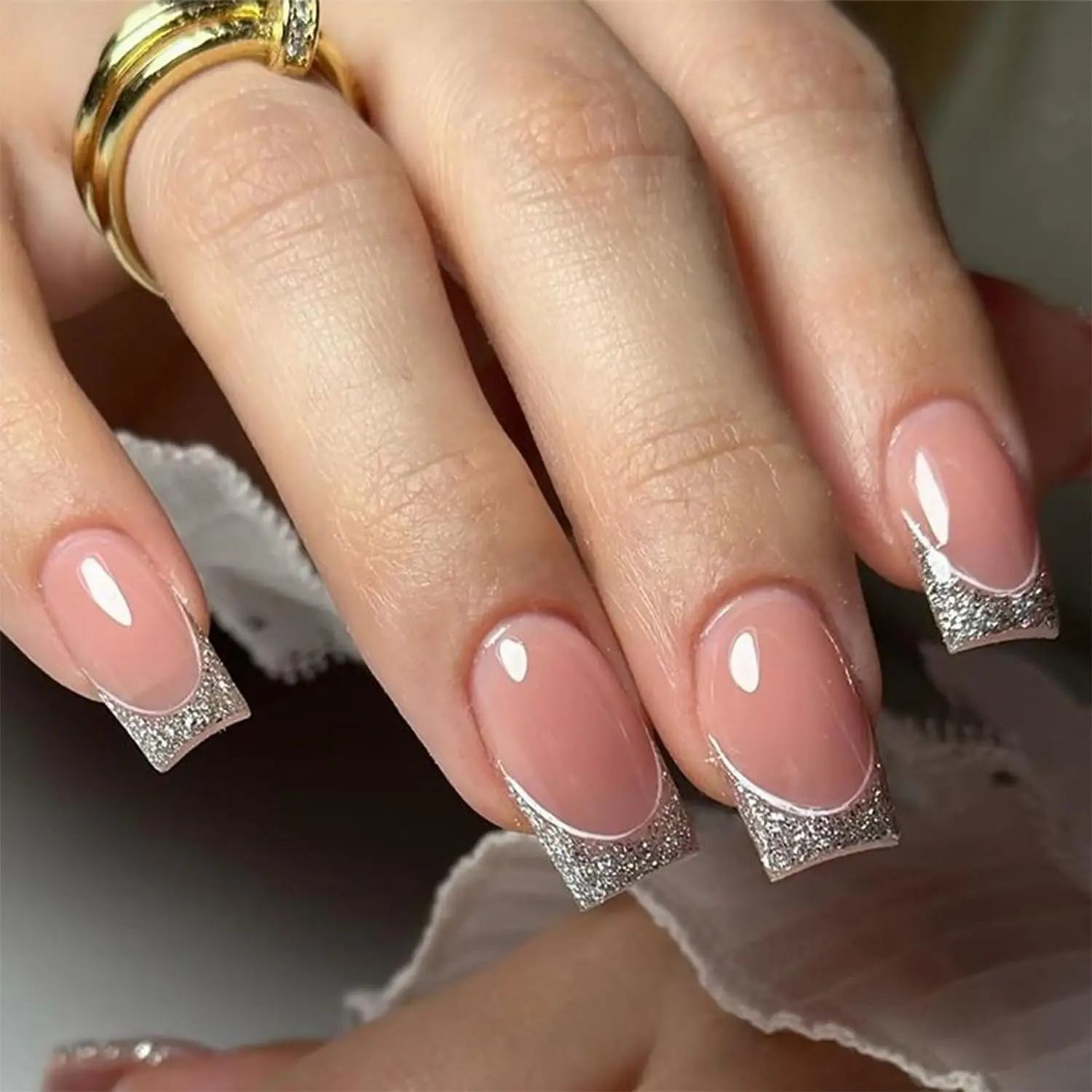 French Tip Fake Nails-13