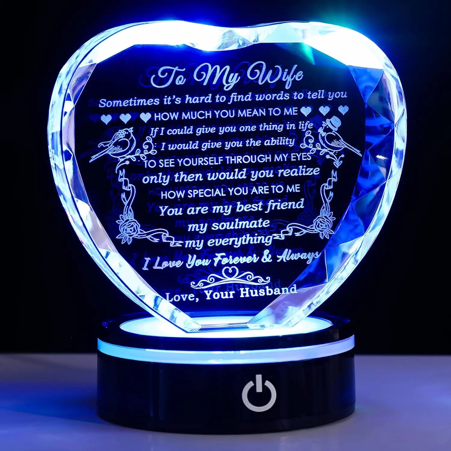 Gifts for Wife with Colorful LED Base I Love You Gifts for Her from Husband  Wife Anniversary Birthday  Ideas Romantic to My Wife  Keepsakes Presents