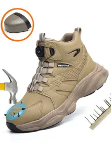 Men's Safety Shoes Steel Toe Shoe All-Season Wear-Resistant Anti-Slip Shockproof Comfortable Outsole Durable Construction