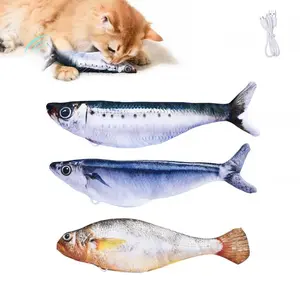 Ultra-Realistic Flopping Fish Cat Toys 3 Pack Interactive Tap-Activated 3 Flapping Modes with Catnip Rechargeable for All Cat Breeds 7.1 Inches Sardine Saury Yellow Croaker