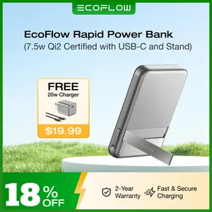 EF ECOFLOW Rapid Power Bank, 10000mAh Qi2 Certified Wireless Magnetic Portable Charger, 65W Max Fast Charging Battery Pack with Built-in USB-C Cable & Stand for iPhone17/16/15/14/13/12 Series Only